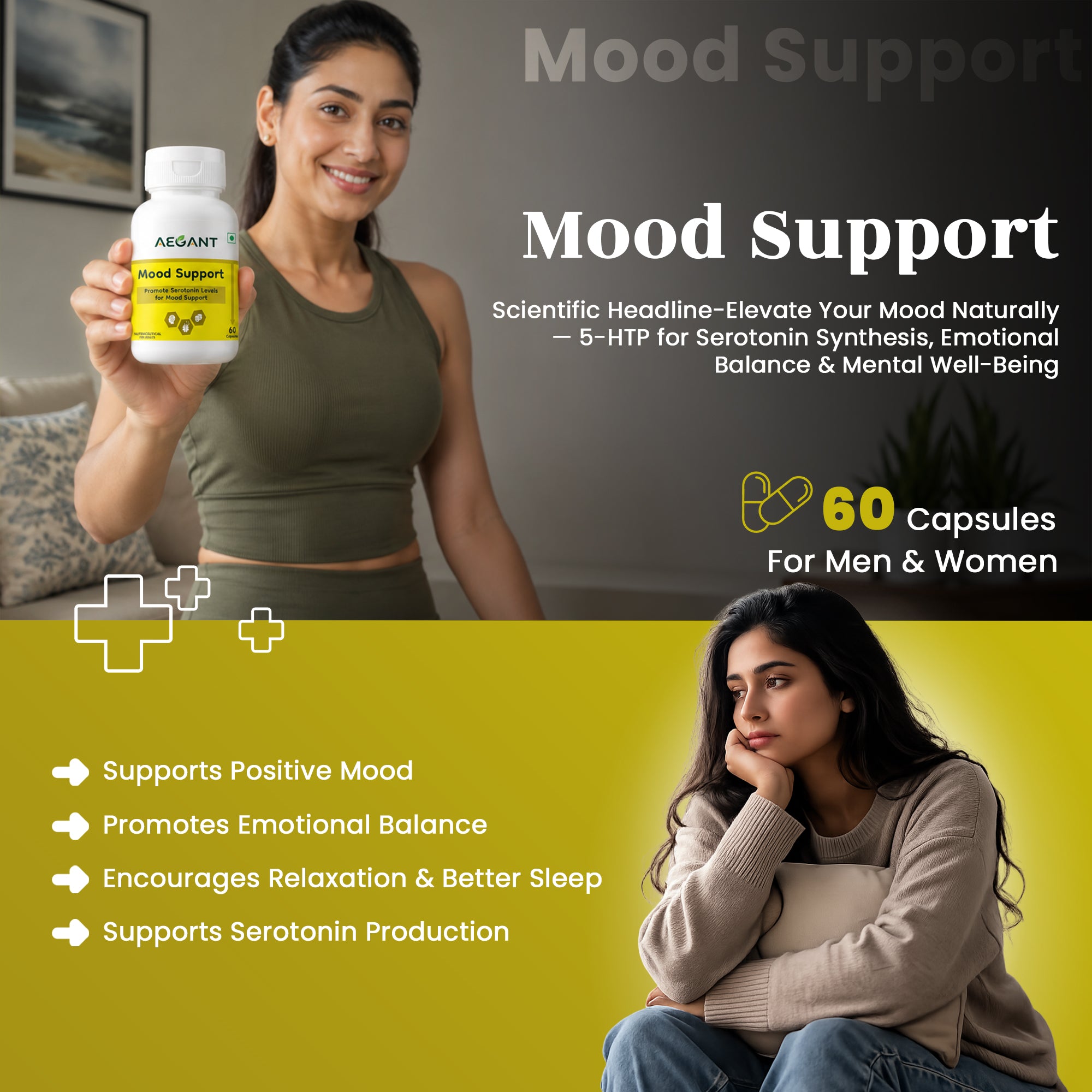 Mood Support Capsules - Emotional Wellness • Stress Management • Serotonin Support