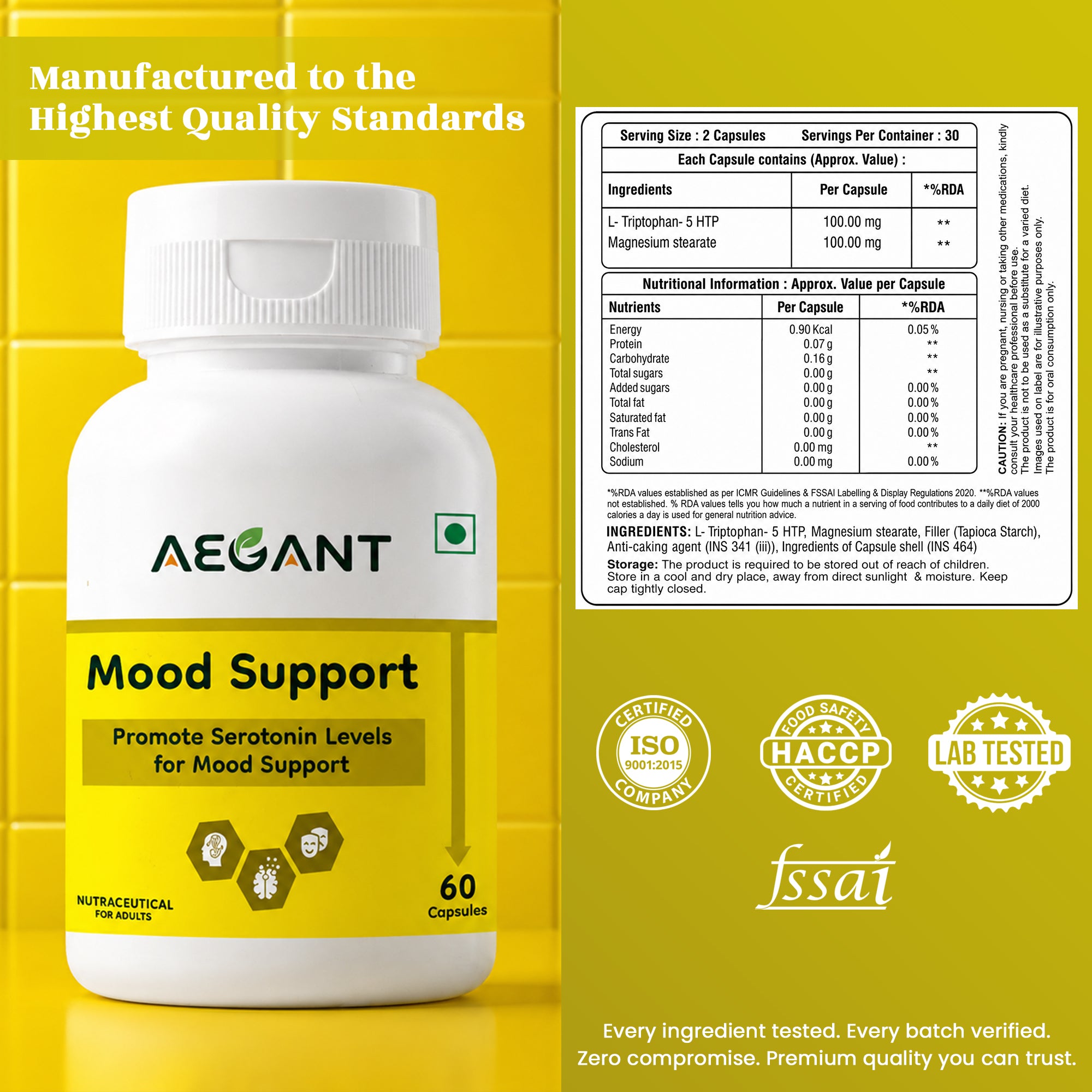 Mood Support Capsules - Emotional Wellness • Stress Management • Serotonin Support