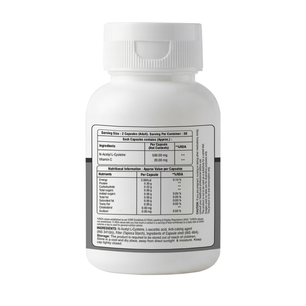 NAC (N-Acetyl L-Cysteine) Capsules - Detox Support • Immunity • Respiratory Health