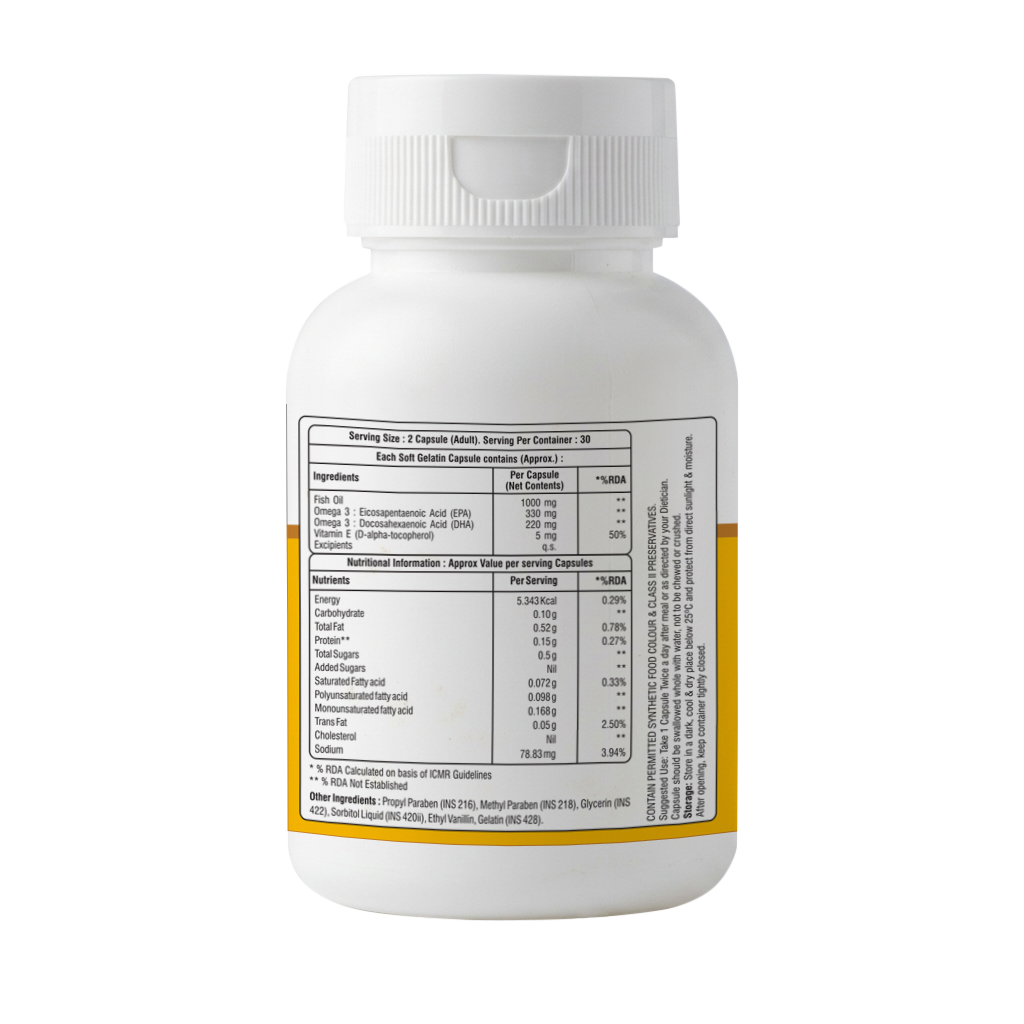 Omega-3 Fish Oil Capsules - Heart Health • Brain Function • Joint Support